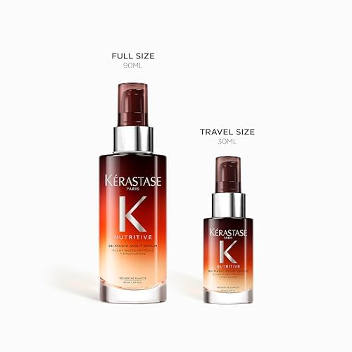 Kerastase Nutritive 8H Magic Night Serum - Overnight Treatment for Dry Hair, Enhances Shine, With Plant-Based Proteins, 1.01 Fl Oz, Travel Size