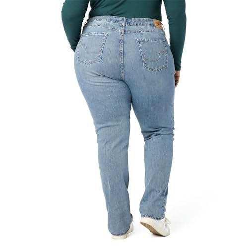 Signature by Levi Strauss & Co. Gold Women's Curvy Totally Shaping Straight Jeans, Blue Ice (New), 18 Medium