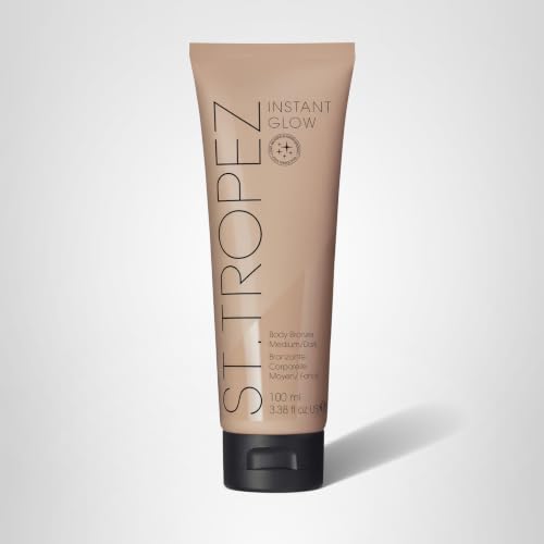 St.Tropez Instant Glow Face & Body Bronzer, Medium to Dark Smudge-Proof, Vegan, Natural & Cruelty-Free