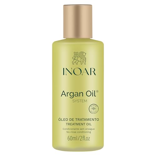 Inoar Argan Oil Hydrating Treatment Oil with Smoothing & Thermal Protection for Hair, Vegan & Cruelty-Free, 2 Fl Oz