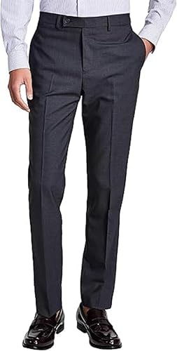 Calvin Klein Men's Slim Fit Dress Pants | Suit Pants for Men | Stretch Comfort Fabric, Tailored Silhouette, Wrinkle-Resistant, Ready-to-Wear | Grey 30/32