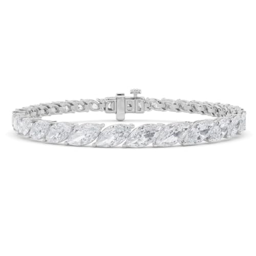 P3 POMPEII3 Pompeii 13Ct Marquise Diamond Tennis Bracelet 14k Gold Lab Grown 7" (F/G,VS1-VS2)