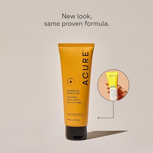 Acure Brightening Facial Scrub - Exfoliating Face Wash - 4 fl oz