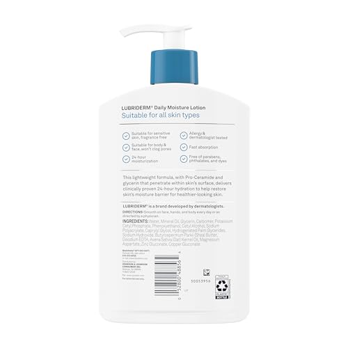 Lubriderm Daily Moisture Body Lotion, Fragrance Free, 16 fl. oz