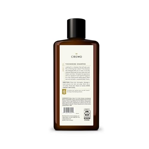 Cremo Juniper & Eucalyptus Barber Grade Thickening Shampoo, 16 Fl Oz