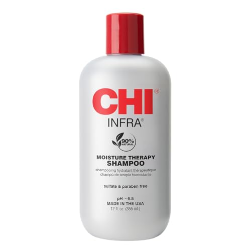 CHI Infra Shampoo, Gently Cleanses Scalp & Hair, Hydrating & Nourishing For All Hair Types, Designed for Heat Damaged Hair, Sulfate, Paraben, & Cruelty-Free, 12 Oz