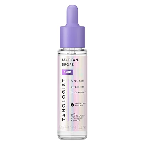 Tanologist Dark Self-Tan Drops, Face Tanning Drops, 1.01 Fl Oz