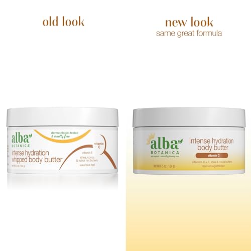 Alba Botanica Intense Hydration Whipped Body Butter, with Shea, Cocoa, and Kukui Nut Butters, 6.5 Oz (Packaging May Vary)