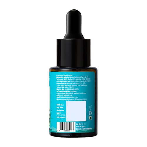 Pilgrim Advanced Hair Growth Serum with Redensyl 3%, Anagain 4% & Baicapil | Hair Fall Control & Regrowth | Korean Black Rice | For Men & Women, 1.01 Fl Oz (30ml)