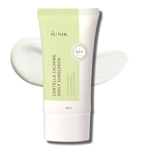 IUNIK Centella Calming Moisture Daily Sunscreen SPF 50+ PA++++ Matte & No White Cast Centella Asiatica Dry Oily Sensitive Vegan Korean Skincare