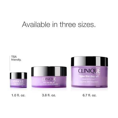 Clinique Take The Day Off Cleansing Balm Makeup Remover | Dissolves Face + Eye Makeup and Sunscreen | For All Skin Types, 3.8 Ounce