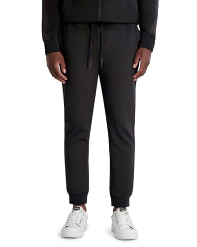 KARL LAGERFELD Men's Pull On Drawstring Waistband Pocket Pants, Black, X-Large