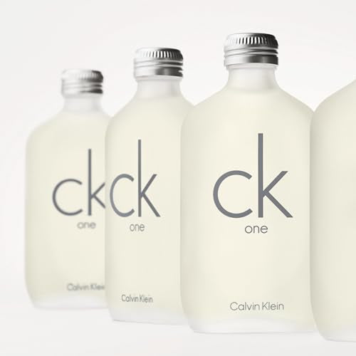 Calvin Klein CK One Eau de Toilette 4-Piece Gift Set ($159 Value) – 6.7 oz EDT, 0.5 oz EDT, 6.7 oz Body Lotion, 3.3 oz Shower Gel – With Notes of Green Tea – Long-Lasting Unisex Fragrance