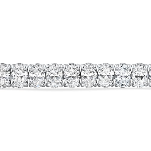 P3 POMPEII3 Pompeii 10Ct TW Oval Diamond Tennis Bracelet 14k Gold 7" Lab Grown (F/G,VS1-VS2)