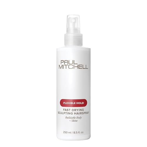 Paul Mitchell Fast Drying Sculpting Hairspray, Flexible Hold, Buildable Body + Shine, For All Hair Types, 8.5 fl oz
