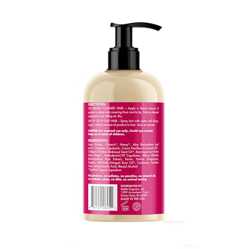 Mielle Organics Honey & Ginger Hair Gel - Styling Gel for Enhanced Curl Definition and Frizz Reduction - Enriched with Aloe & Babassu Oil to Nourish Dry, Curly or Frizzy Hair (13 Fl Oz)