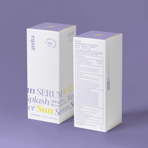 espoir Water Splash Sun Serum SPF50+ PA+++│3,000ppm Caffeine for Reducing Puffiness,Enhancing Skin Elasticity, Non-Oily Hydrating Sunscreen,Vegan,Beach Essentials, Clear Sunscreen1.69 Fl Oz.