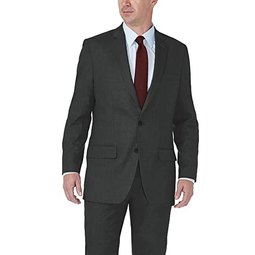 J.M. Haggar mens Sharkskin Premium Tailored- Fit Stretch Separate Coat Business Suit Jacket, Black, 46 US