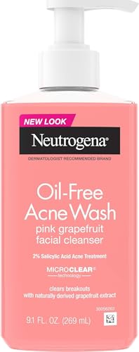 Neutrogena Oil Free Pink Grapefruit Acne Face Wash, 9.1 fl oz