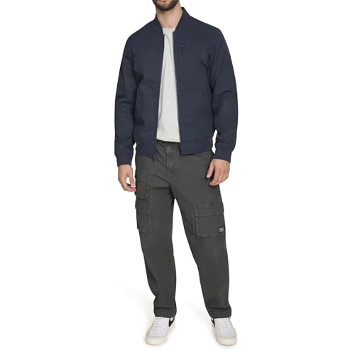 Levi's Men's Rib Knit Bomber With Chest Zip Pocket, Navy, Medium
