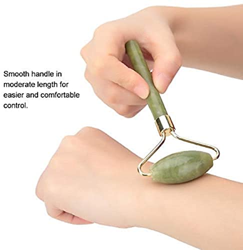 Jade Roller & Gua Sha Set 5 in 1 Facial Massager Tools - Jade Gua Sha Facial Massager Set with Roller for Face Sculpting & Skin Care