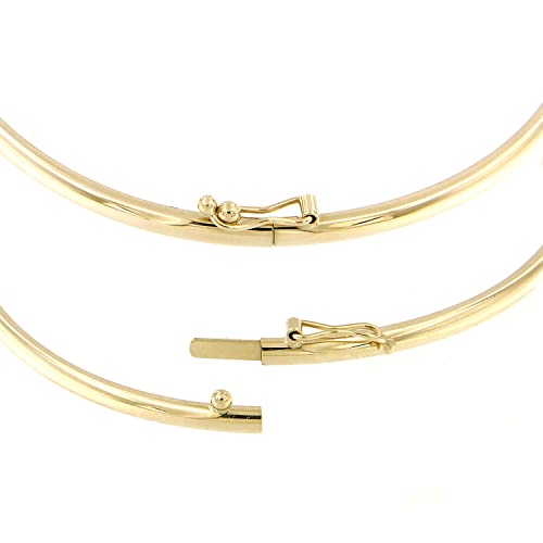 forme di Lucchetta 14k Real Gold Bangle Bracelet for Women, 7 Inch