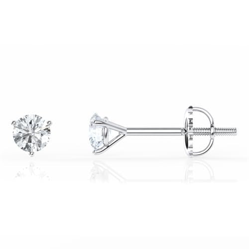 Belacqua 1/2 Carat Round Cut Lab Grown Diamond Stud Earrings