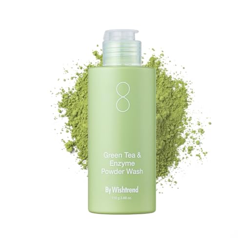 BY WISHTREND Green Tea Powder Wash - Korean Face Cleanser for Pore & Blackhead Care, Boseong Green Tea & Papain Enzyme, 0.00 Irritation for Sensitive Skin, 3.88 Oz
