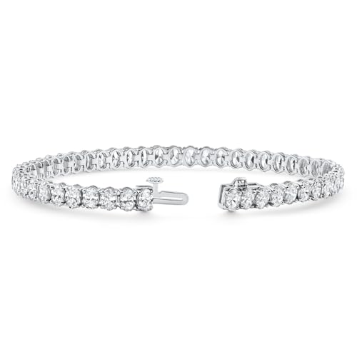 P3 POMPEII3 Pompeii 10Ct Oval Cut Diamond Tennis Bracelet 7" 14k White Gold Lab Grown - Size 7 (EF,VS)