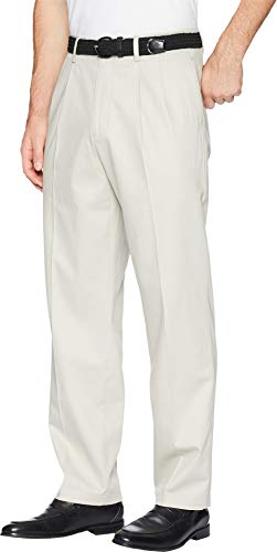 Dockers Men's Classic Fit Signature Khaki Lux Cotton Stretch Pants - Pleated (Regular and Big & Tall), Cloud, 34W x 29L