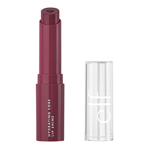 e.l.f. Hydrating Core Lip Shine with Shea Butter & Vitamin E, Tinted Lip Balm for A Smooth, Glossy Finish & Long-Lasting Moisture, Delightful Mauve