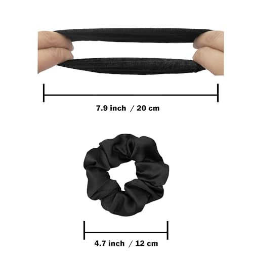 IVARYSS Satin Scrunchies for Women, Soft Than Silk for Hair, Fashion Ties and Bands for Thin | Thick Hair Styling, 16 Pack (Neutral Color)