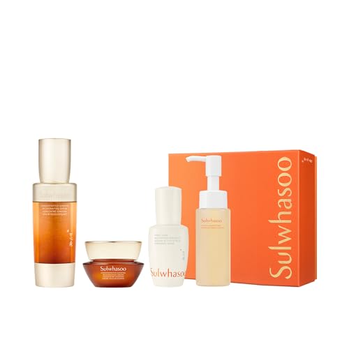 Sulwhasoo Concentrated Ginseng Rejuvenating Serum Set | Korean Ginseng-Powered Skincare 4-piece Anti-Aging Gift Set | Strengthens Skin Barrier | Visibly Improves Wrinkles | Includes Full-size Serum