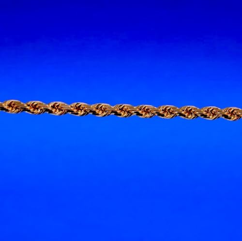 14K Rose Gold SOLID Rope Chain Necklace Bracelet Diamond Cut Men Women Jewelry 3.5g | 2.5mm | 7 Inches | MADE IN ITALY