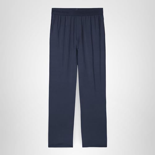 Tommy John Men's Second Skin Pajama Pants, Comfortable Soft with Pockets Sleepwear, Lounge, Yoga, Sweatpants for Men, Elastic Band Pajama Bottoms (Dress Blue, XXL)