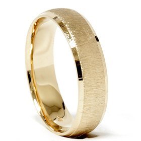 Pompeii Mens 14k Yellow Gold Wedding Ring Brushed Band New - Size 11
