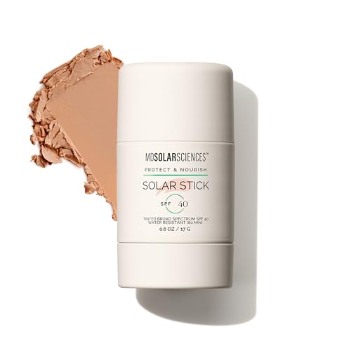 MDSolarSciences Tinted Solar Stick Mineral Sunscreen Stick SPF 40 | Water-Resistant, Broad Spectrum UV Protection | Hydrating Zinc Formula | Reef-Safe, Vegan | Non-Greasy, Sheer Tinted Finish (0.6 Oz)