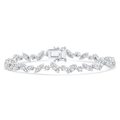 P3 POMPEII3 Pompeii 3.70Ct 14k White Gold Diamond Tennis Bracelet 7" Lab Grown (G,VS2-SI1)