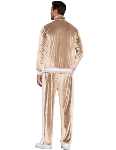 COOFANDY Mens Tracksuit 2 Piece Set Velour Sweatsuit Jogging Suits Full Zip Jacket Pants Outfits