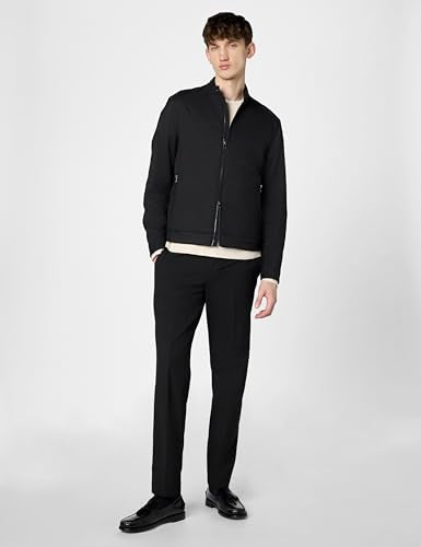 Michael Kors Men's Nylon Racer Jacket, Black, M