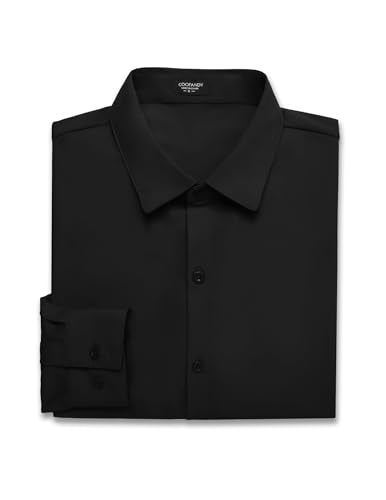 COOFANDY Men's Dress Shirts Long Sleeve Casual Shirt Stretch Muscle Fit Shirt Black