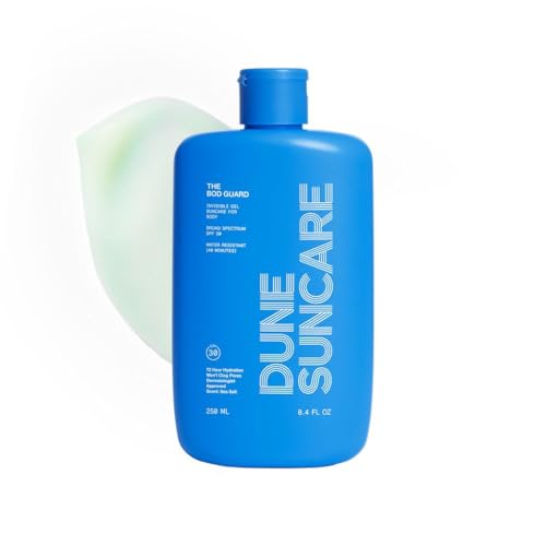 DUNE Bod Guard SPF 30 Body Sun Block, Invisible Gel, No White Cast 8.4 Oz
