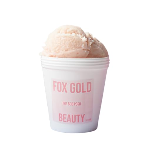 Fox Gold Beauty Suga Bae Ice Cream sugar scrub- Cherry blossom cake scented shimmer -Moisturizing and Exfoliating Body,Hand, Foot Scrub Vegan, Cruelty Free, Organic Great Gifts For Women 200 ml