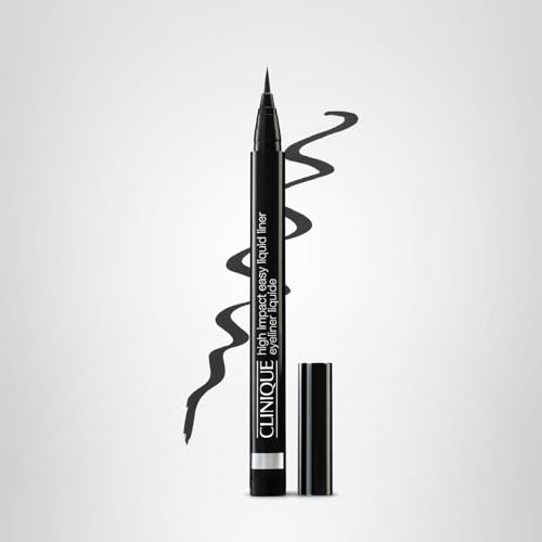 Clinique High Impact Easy Liquid Eyeliner | Waterproof, Long Lasting, Smudge Resistant + Safe For Sensitive Eyes, Black, 1 Count
