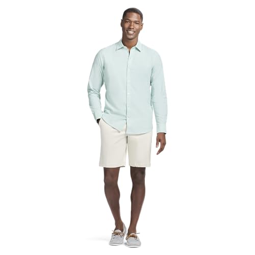 Izod Men's Luxury Classics Long Sleeve Button Down Shirt, Wasabi, X-Large
