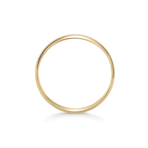 Oxford Ivy Wedding Band Solid 14K Yellow Gold 4mm Plain Ring, Size 8.5