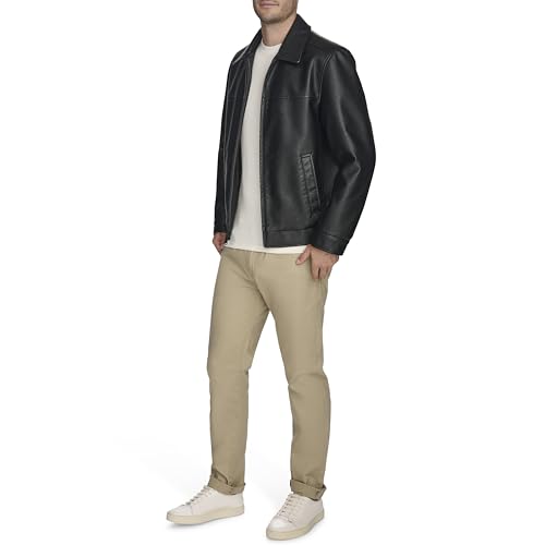 Dockers Men's James Faux Leather Jacket, Black, Medium
