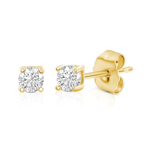 Amazon Essentials 0.25 to 1 Carat IGI Certified Solitaire Lab Grown Diamond Stud 14k Gold 4 Prong Round Cut Earrings (G-H Color VS1-VS2 Clarity)