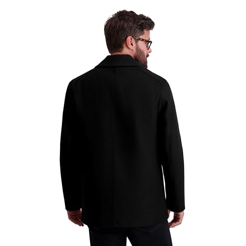 Nautica Men's Wool Blend Peacoat – Double-Breasted Winter Coat, Regular, Big & Tall Sizes, Black, Large