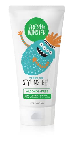 Fresh Monster Kids Hair Styling Gel, Medium Hold, Alcohol-Free, 6 oz